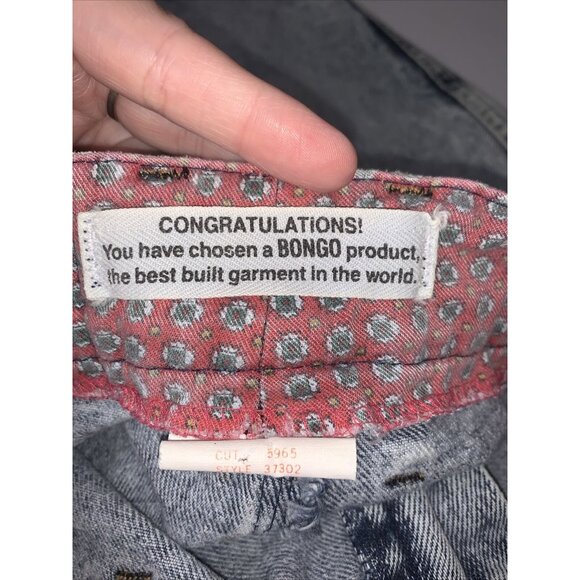 Vtg Bongo Acid Wash Denim Skirt Juniors Sz 5 Pencil - Picture 4 of 8